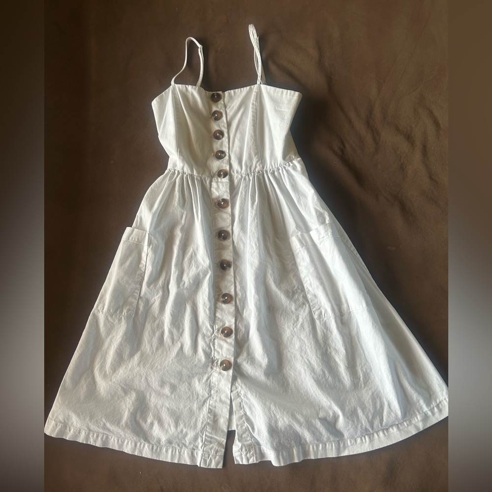 Stylish White Button-Down Teen Dress